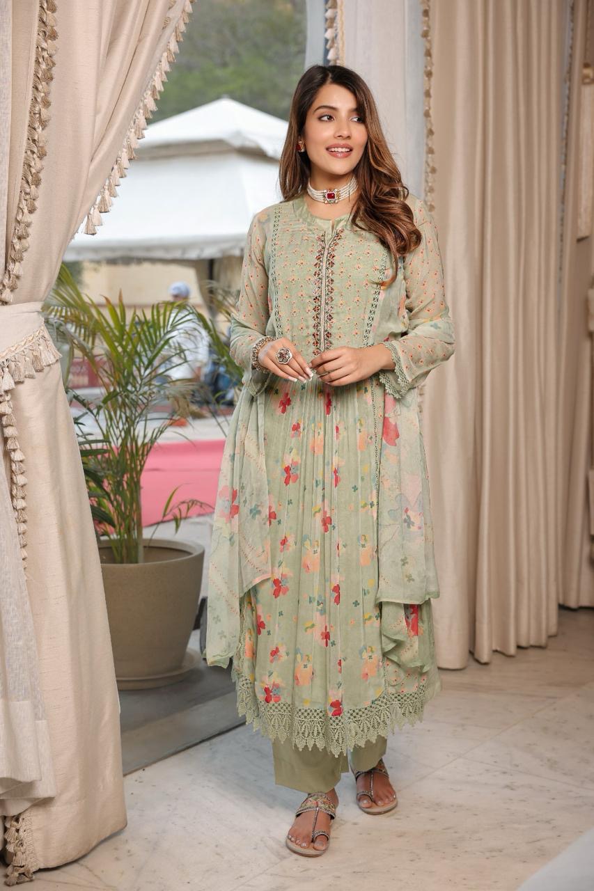 Pure chiffon suit set(SC: 1035)