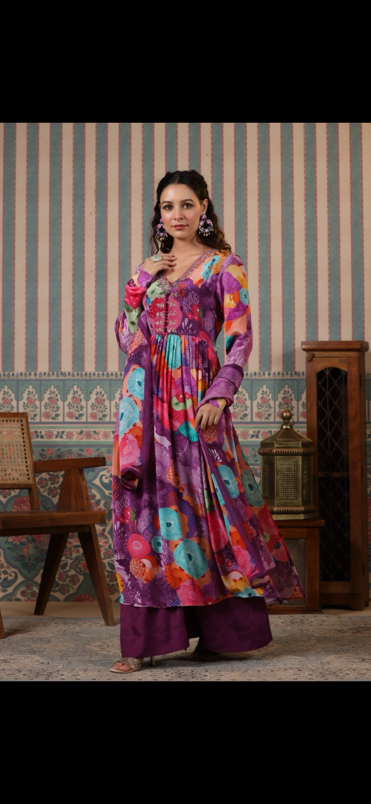 Pure viscose crepe suit set