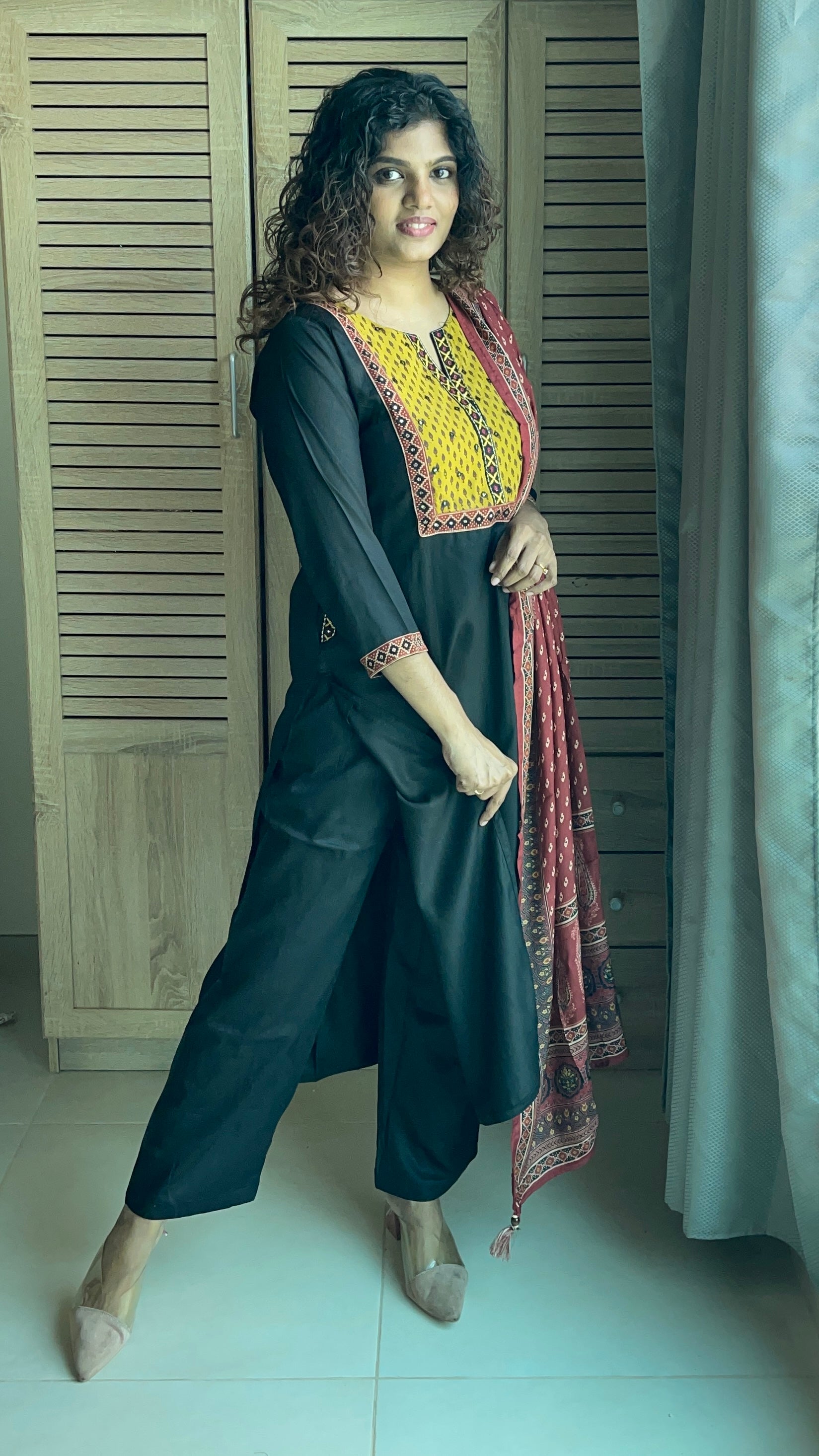 Cotton muslin suit with gazi silk dupatta