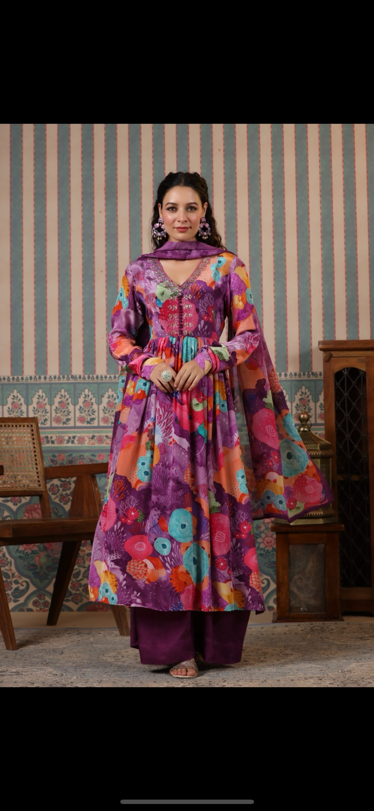 Pure viscose crepe suit set