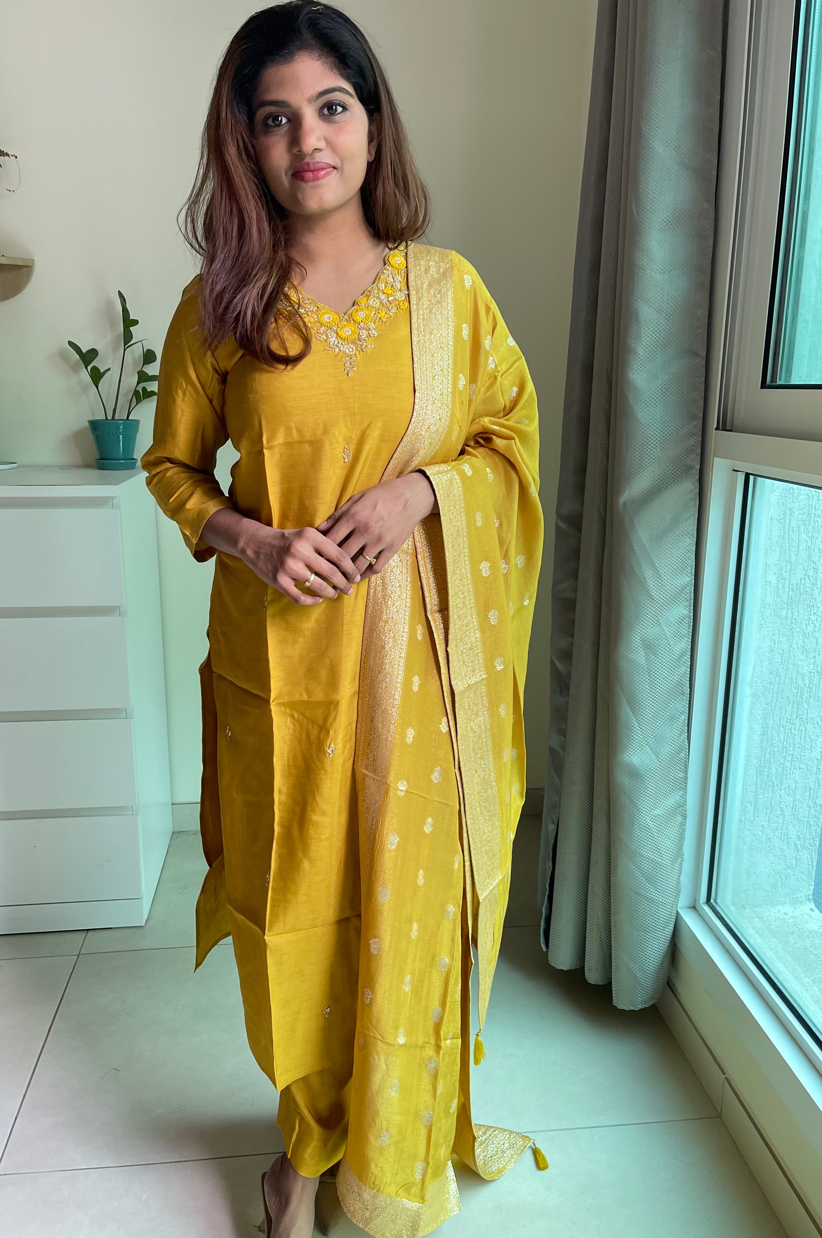 Pure dola silk suit set