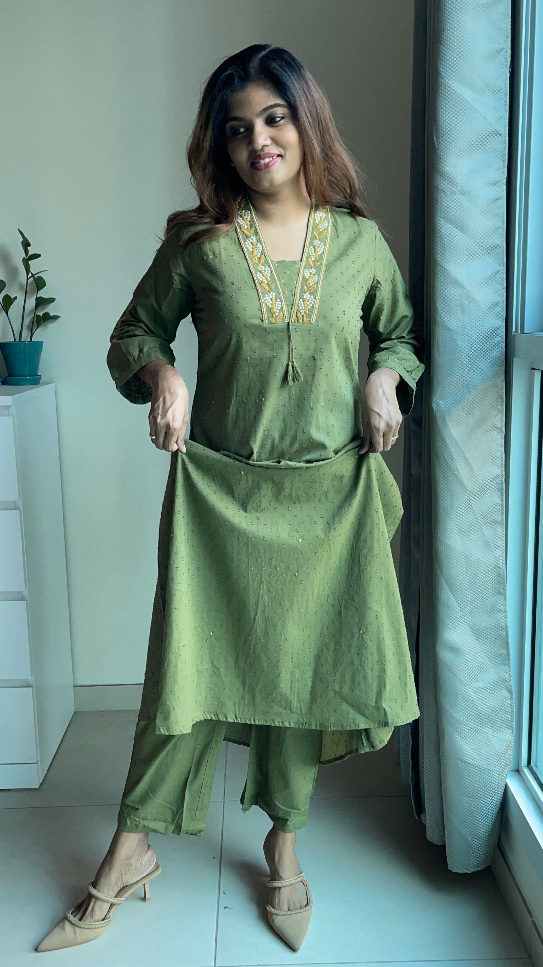 Mul cotton kurta and pant set