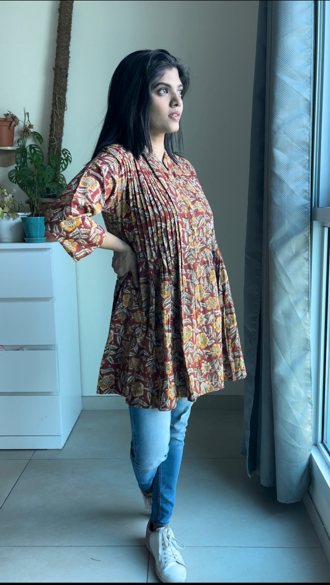 Cotton kalamkari short top