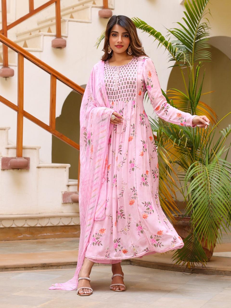 Pure chiffon suit set