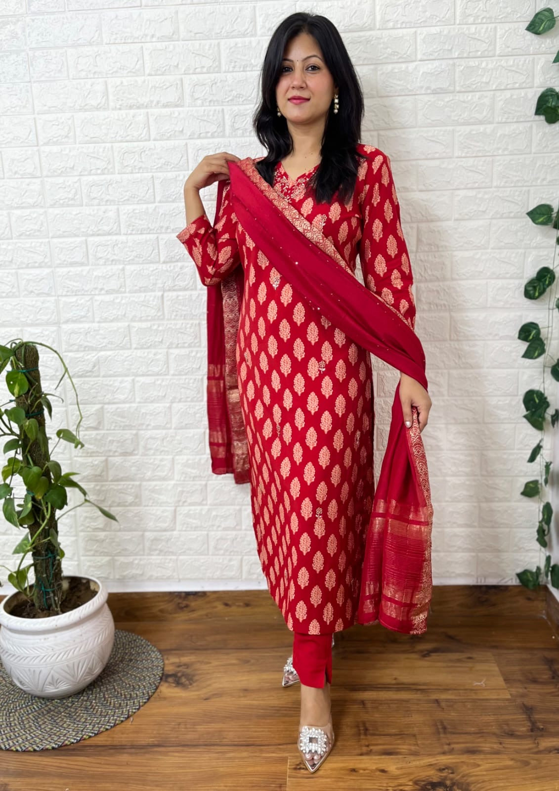 Chanderi silk suit set (RN 1003)