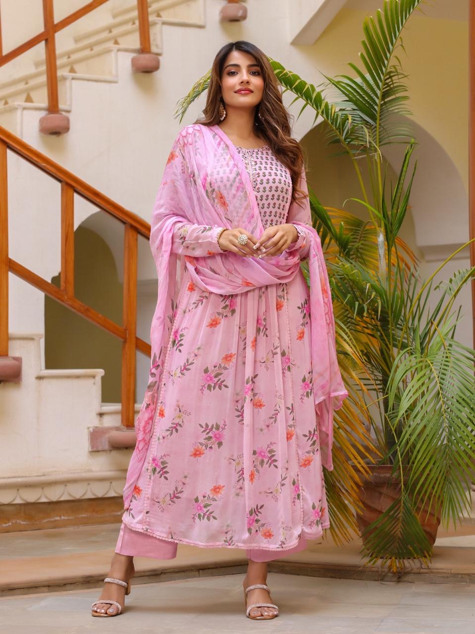 Pure chiffon suit set