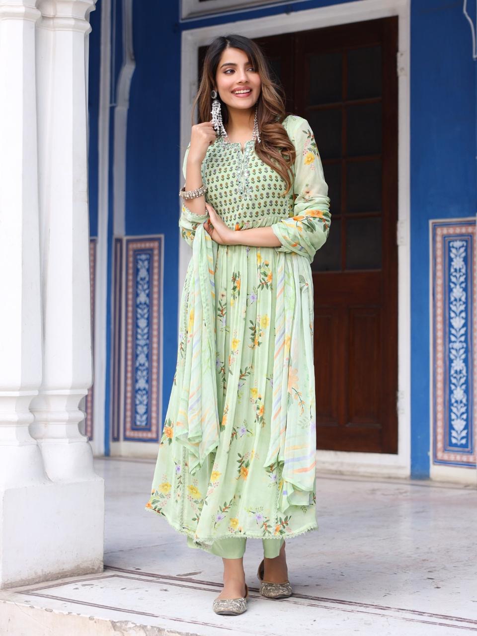 Pure chiffon suit set