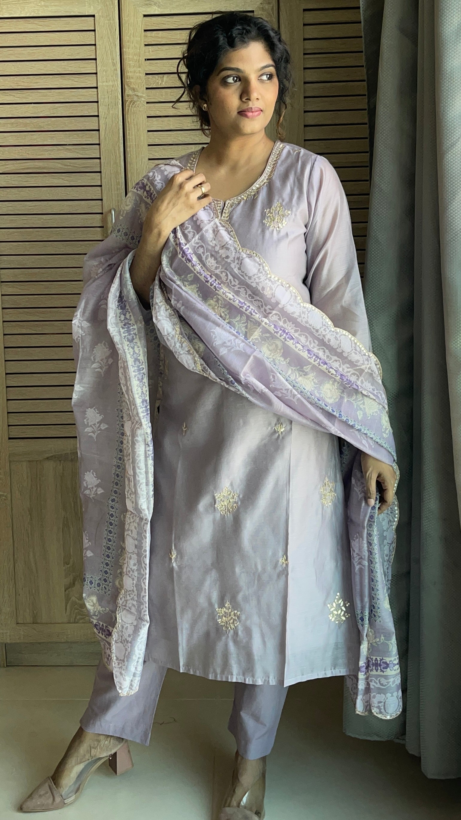 Chanderi silk suit set