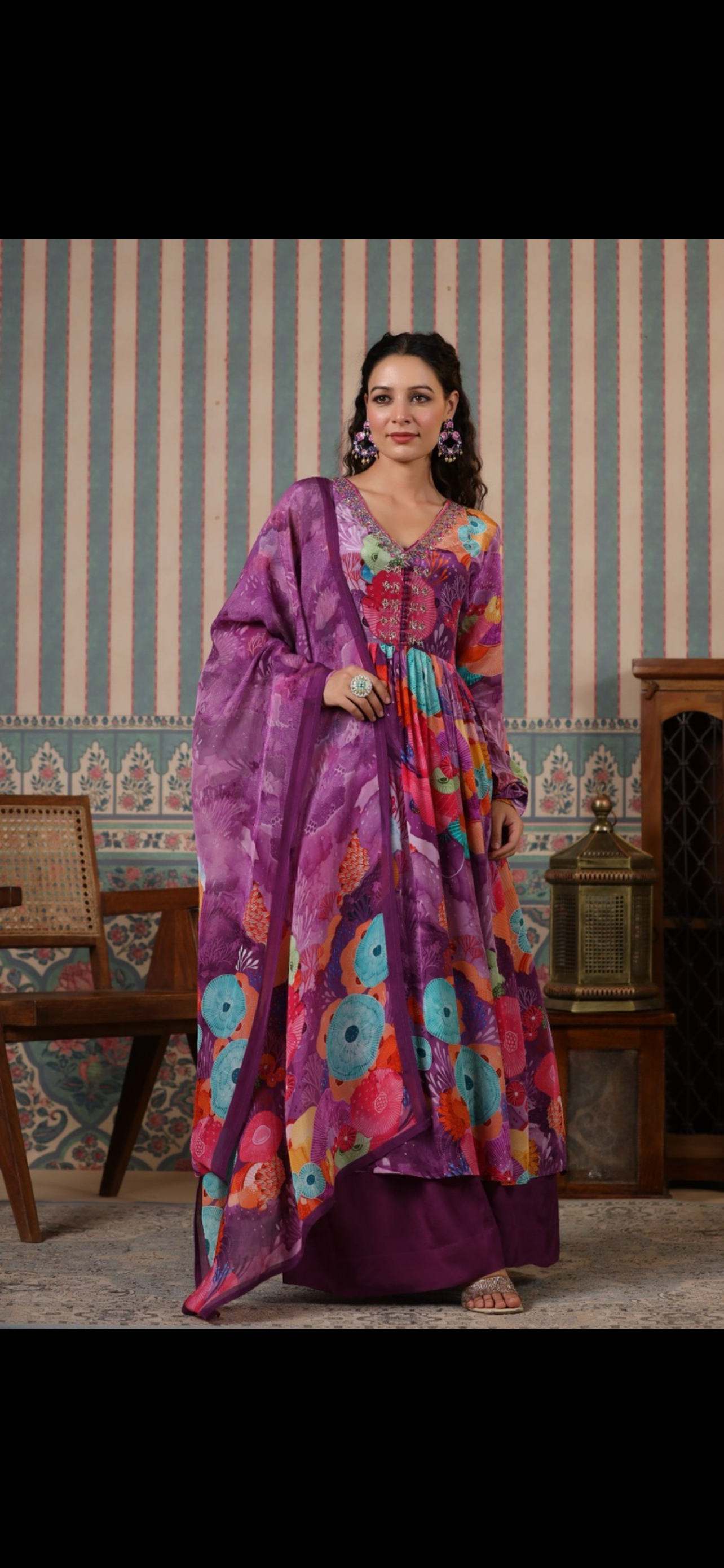 Pure viscose crepe suit set