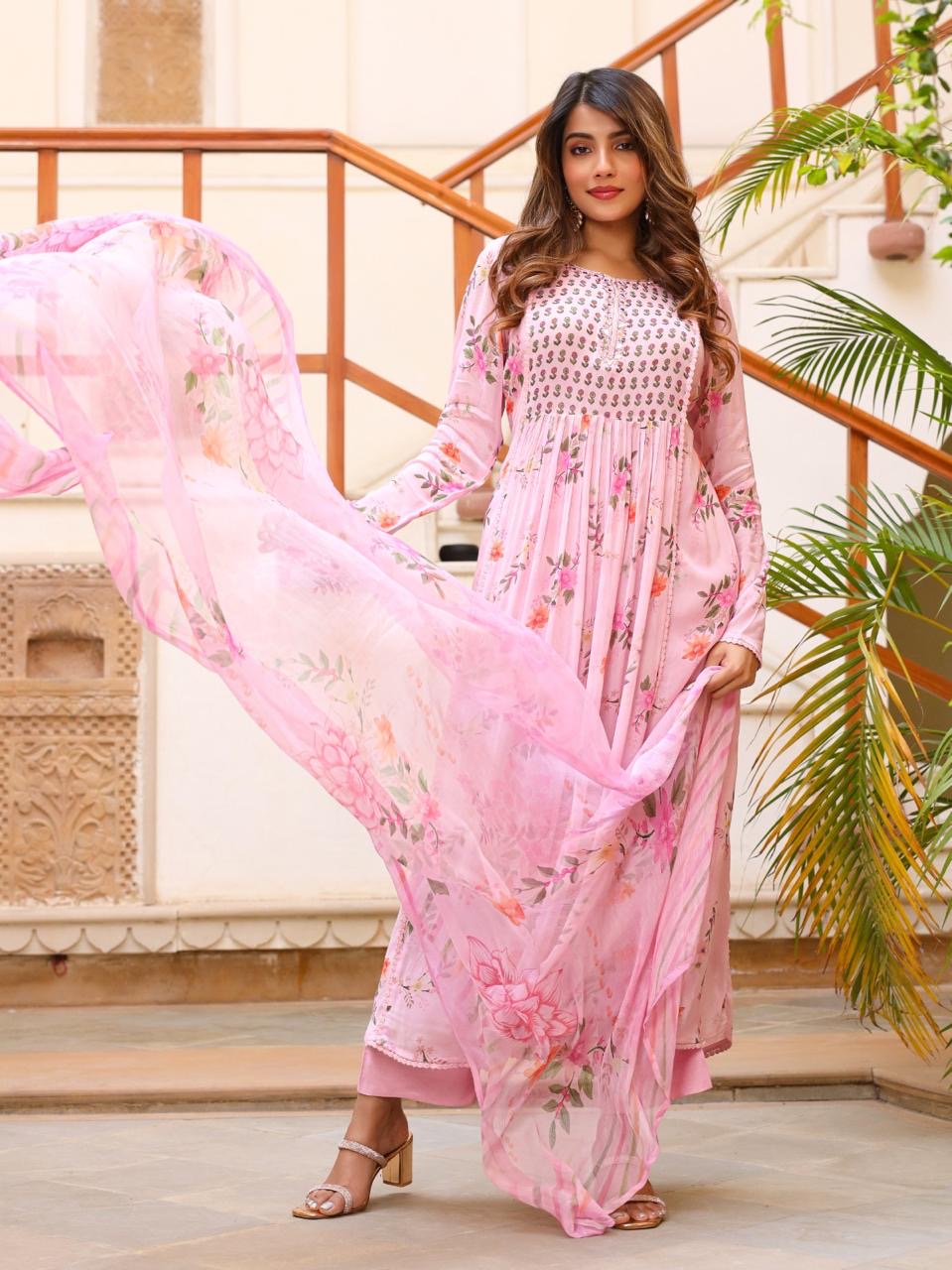 Pure chiffon suit set