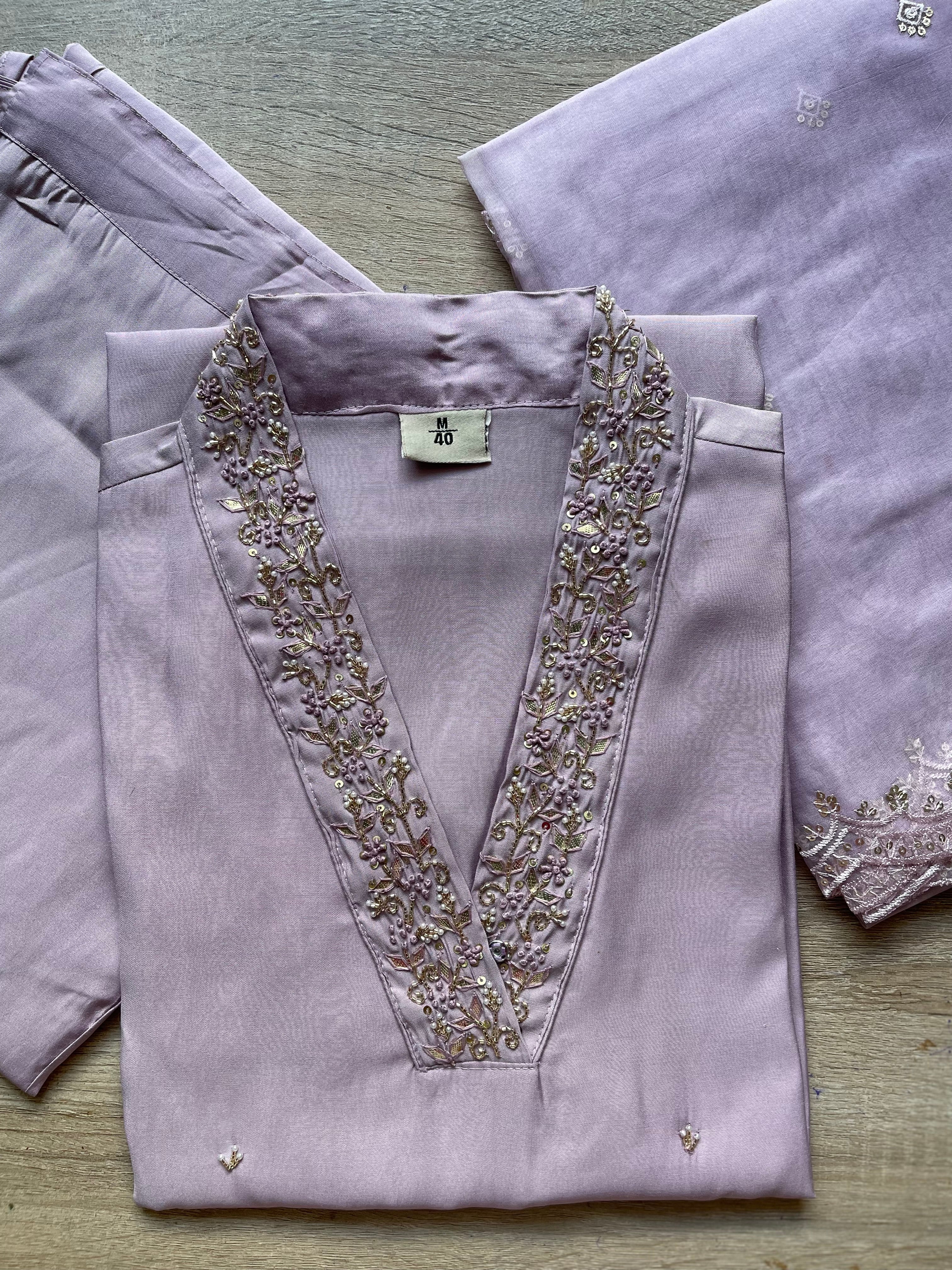 Pure muslin silk suit set